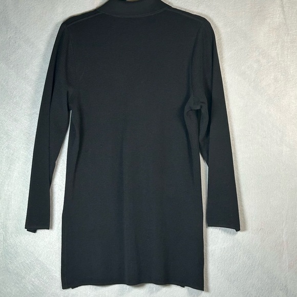 Misook Black Ribbed Cardigan with Zipper Hip-length Lightweight Women’s Sz Large - Picture 2 of 7